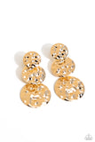 Triple Threat Texture - Gold - Paparazzi Accessories - Earring