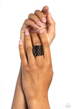 Steadfast Stack - Black -Paparazzi Accessories - Ring