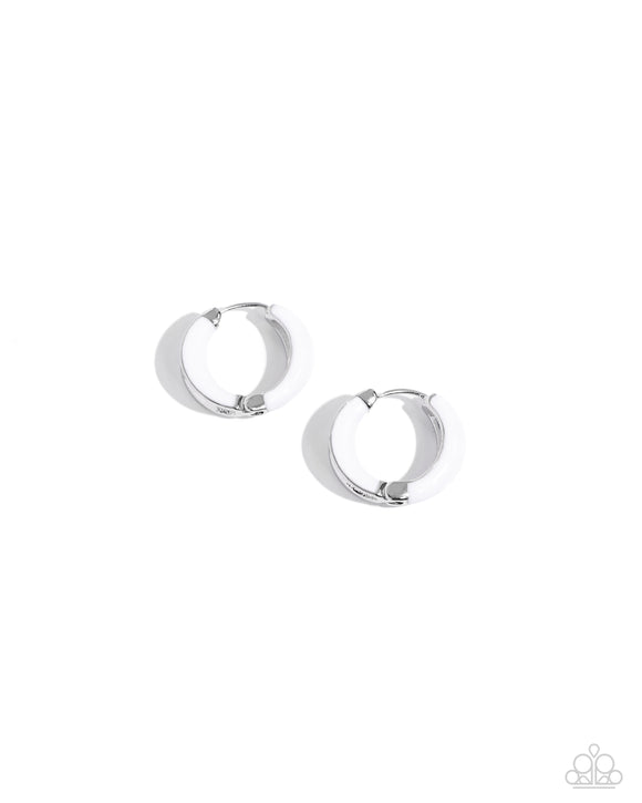 Pivoting Paint - White - Paparazzi Accessories- Earring