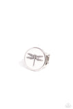 Debonair Dragonfly- White- Paparazzi Accessories - Ring