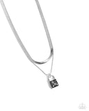 Padlock Possession - Silver -Paparazzi Accessories - Necklace