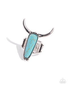 Longhorn Luxe - Blue- Paparazzi Accessories - Ring