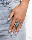 Longhorn Luxe - Blue- Paparazzi Accessories - Ring