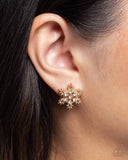 Snowflake Spell - Gold - Paparazzi Accessories - Earring- PRECLAIM 11/7