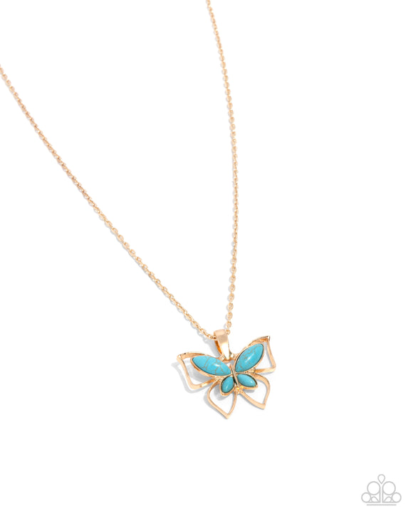 Papillon Persuasion - Gold - Paparazzi Accessories - Necklace - PRECLAIM