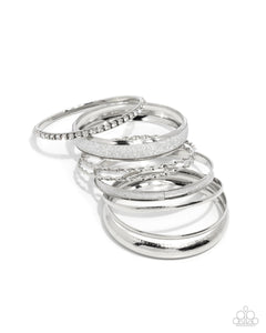 Smoldering Stack - Silver - Paparazzi Accessories - Bracelet- PRECLAIM 11/4