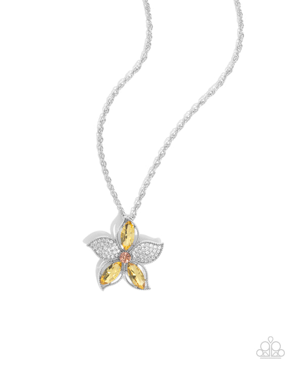 Favorite Flower - Yellow - Paparazzi Accessories - Necklace