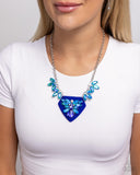 Scintillating Shield - Blue - Paparazzi Accessories - Necklace- PRECLAIM 11/5