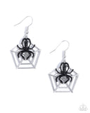 Spiderweb Statement - Black - Paparazzi Accessories - Earring