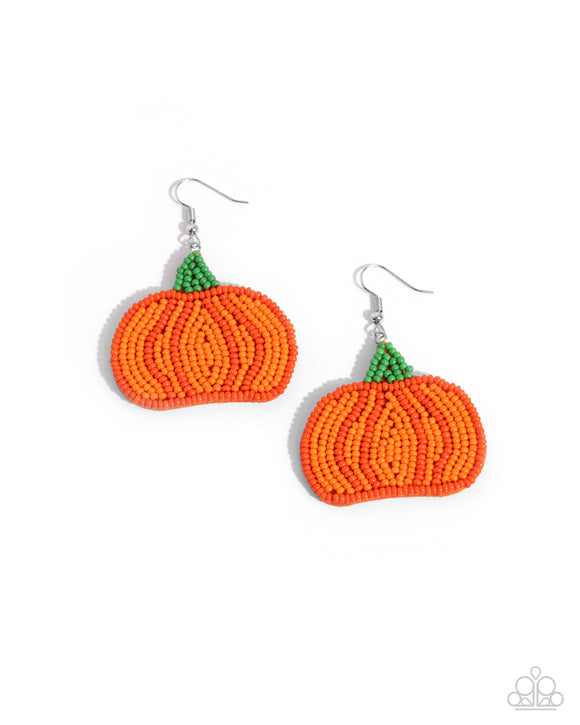 Pumpkin Pizzazz - Orange - Paparazzi Accessories - Earring