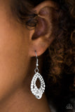 Glam Crush - White - Paparazzi Accessories - Earring