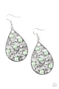 Glowing Vineyards - Green - Paparazzi Accessories - Earring