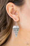 Jurassic Journey - White - Paparazzi Accessories - Earring