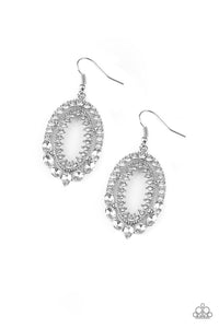 Trophy Shimmer - White - Paparazzi Accessories - Earring