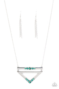 Triangulated Twinkle - Green - Paparazzi Accessories - Necklace