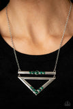 Triangulated Twinkle - Green - Paparazzi Accessories - Necklace