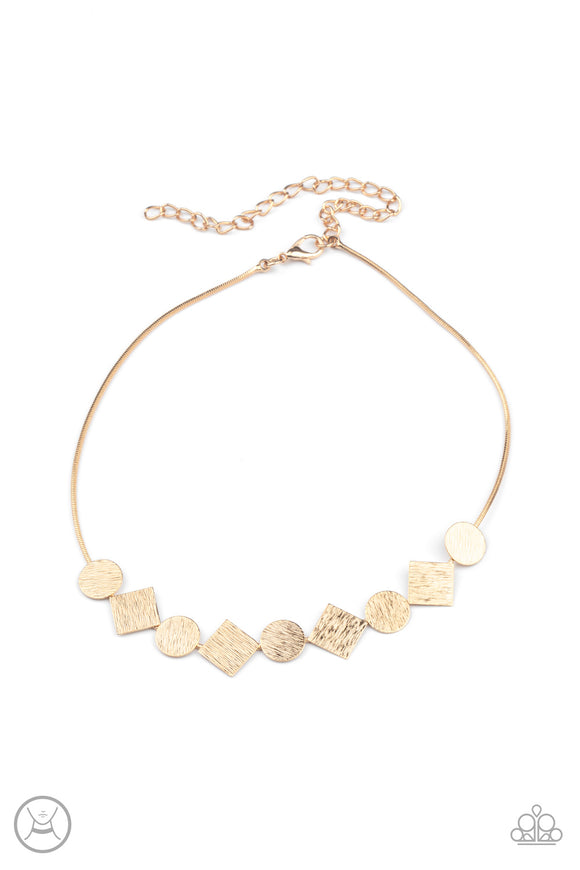 Dont Get Bent Out Of Shape - Gold - Paparazzi Accessories - Necklace