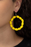 Living The WOOD Life - Yellow - Paparazzi Accessories- Earring