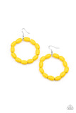 Living The WOOD Life - Yellow - Paparazzi Accessories- Earring