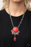 Geographically Gorgeous - Red - Paparazzi Accessories - Necklace