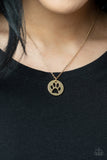 Think PAW-sitive - Gold - Paparazzi Accessories - Necklace