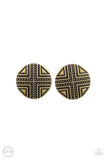 Shielded Shimmer - Brass - Paparazzi Accessories - Earring - Jewelry with Erin Binford