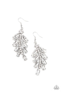 Ice Garden Gala - White - Paparazzi Accessories - Earring