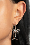 Full Out Flutter - White - Paparazzi Accessories - Earring