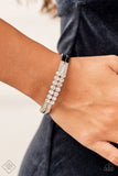 Doubled Down Dazzle - White - Paparazzi Accessories - Bracelet