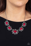 Meadow Wedding - Red - Paparazzi Accessories - Necklace