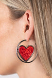 Smitten with You - Red - Paparazzi Accessories - Earring