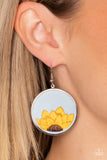 Sun-Kissed Sunflowers - Blue - Paparazzi Accessories - Earring