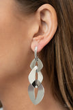 Enveloped in Edge - Silver - Paparazzi Accessories - Earring