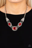 Textured TRAPEZOID - Red - Paparazzi Accessories - Necklace