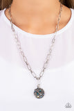 Stardust Saucer - Blue - Paparazzi Accessories - Necklace