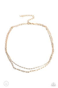 Polished Paperclips - Gold - Paparazzi Accessories - Necklace