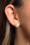 Debutante Details - White - Paparazzi Accessories - Earring