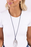 Hammered Hallmark - Blue - Paparazzi Accessories - Necklace