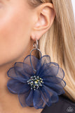 Cosmopolitan Chiffon - Blue - Paparazzi Accessories - Earring